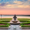 a fountain in a park